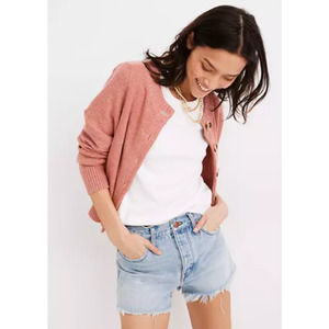 Madewell Relaxed Denim Shorts in Cedarcroft wash cut off hi rise button fly 27